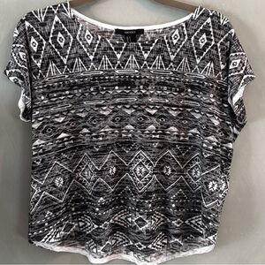 Aztec Tribal Print Boho Blouse Size Small